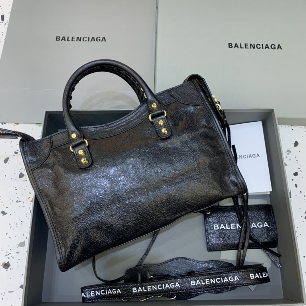 Balenciaga Classic City Small Handbag Shoulder Bag Black/Gold